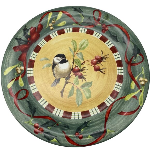 Lenox Winter Greetings Everyday dinner plates Chickadee tufted titmouse 10.5" - Picture 4 of 6